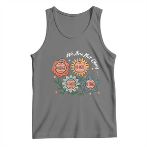 Funny No King No Fascists No Tyrants No Nazis Tank Top We Are Not Okay Vintage Flower TS11 Black Heather Print Your Wear