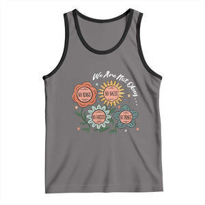 Funny No King No Fascists No Tyrants No Nazis Tank Top We Are Not Okay Vintage Flower TS11 Deep Heather Black Print Your Wear