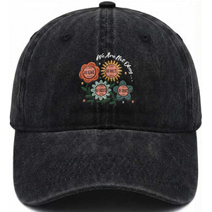 Funny No King No Fascists No Tyrants No Nazis Washed Cotton Baseball Cap We Are Not Okay Vintage Flower TS11 Print Your Wear