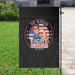 No Kings Fight Oligarchy Garden Flag Woman's Girl Vintage America Flag TS11 Print Your Wear