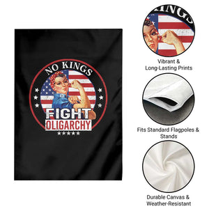No Kings Fight Oligarchy Garden Flag Woman's Girl Vintage America Flag TS11 Print Your Wear