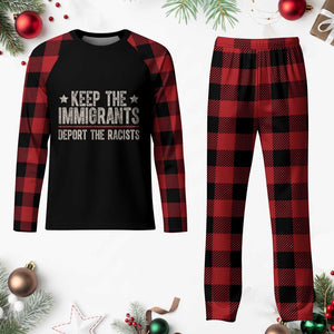 Keep The Immigrants Deport The Racists Plaid Pajama Set Vintage Star TS11 Buffalo Plaid Print Your Wear