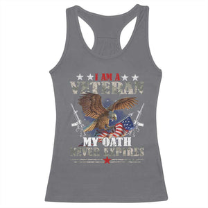 I Am A Veteran My Oath Never Expires Racerback Tank Top Veteran Day Eagle American Flag TS11 Charcoal Print Your Wear