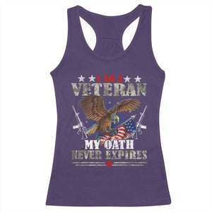 I Am A Veteran My Oath Never Expires Racerback Tank Top Veteran Day Eagle American Flag TS11 Purple Print Your Wear