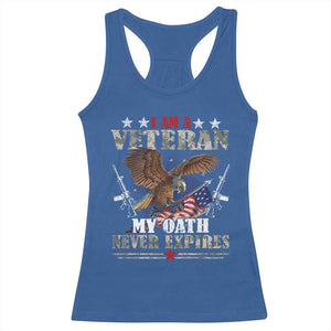 I Am A Veteran My Oath Never Expires Racerback Tank Top Veteran Day Eagle American Flag TS11 Royal Blue Print Your Wear