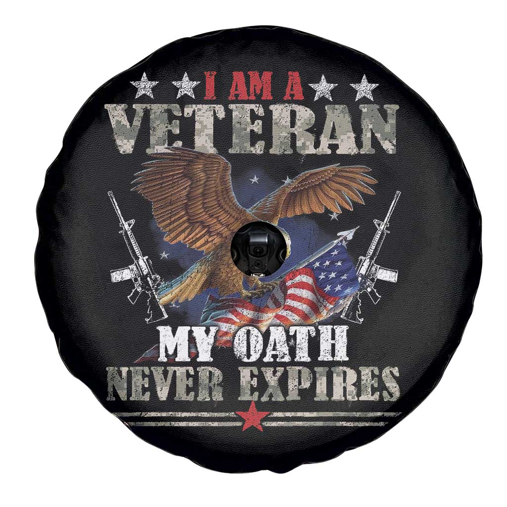 I Am A Veteran My Oath Never Expires Spare Tire Cover Veteran Day Eagle American Flag TS11 Print Your Wear