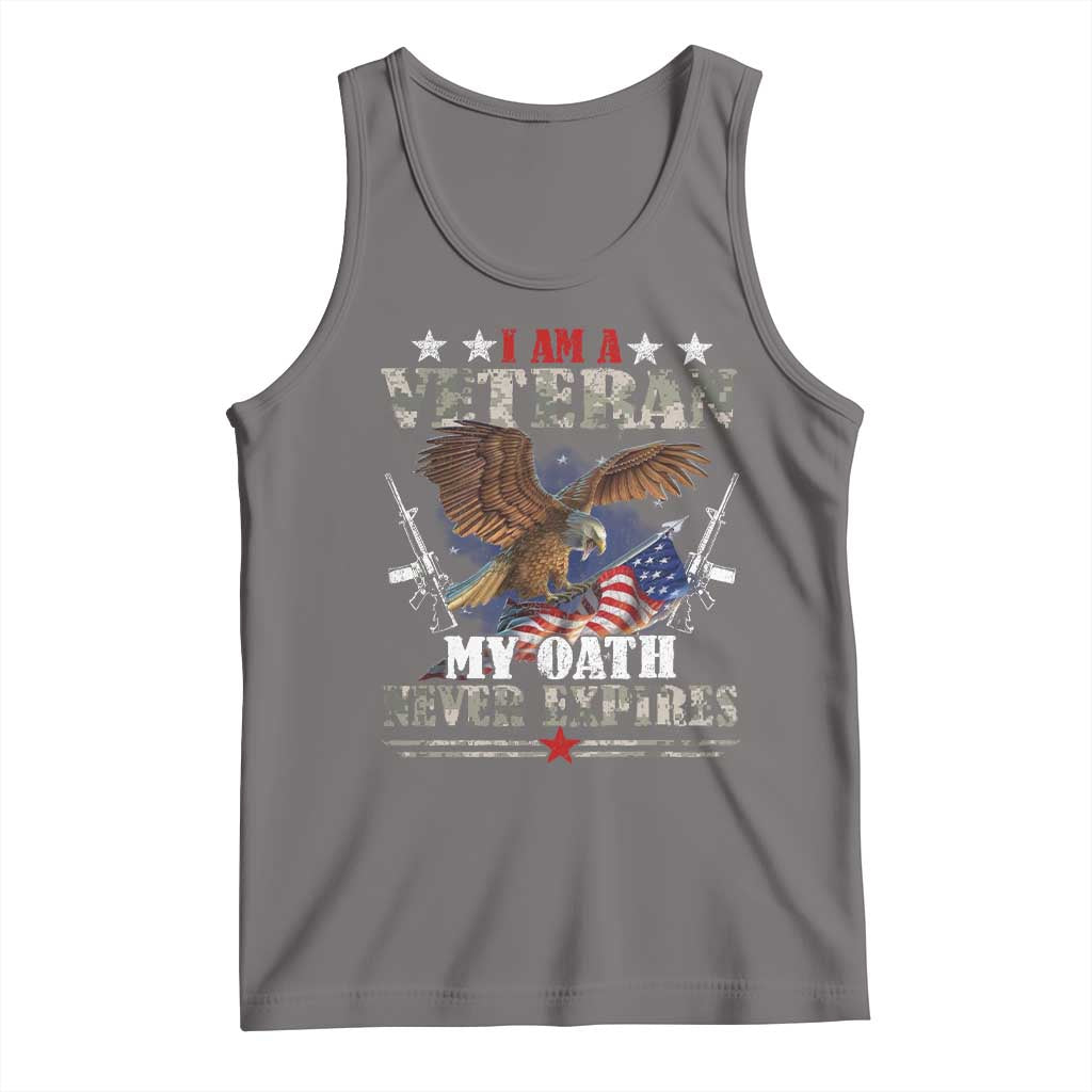 I Am A Veteran My Oath Never Expires Tank Top Veteran Day Eagle American Flag TS11 Deep Heather Print Your Wear