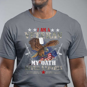 I Am A Veteran My Oath Never Expires T Shirt Veteran Day Eagle American Flag TS11 Charcoal Print Your Wear