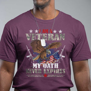 I Am A Veteran My Oath Never Expires T Shirt Veteran Day Eagle American Flag TS11 Maroon Print Your Wear
