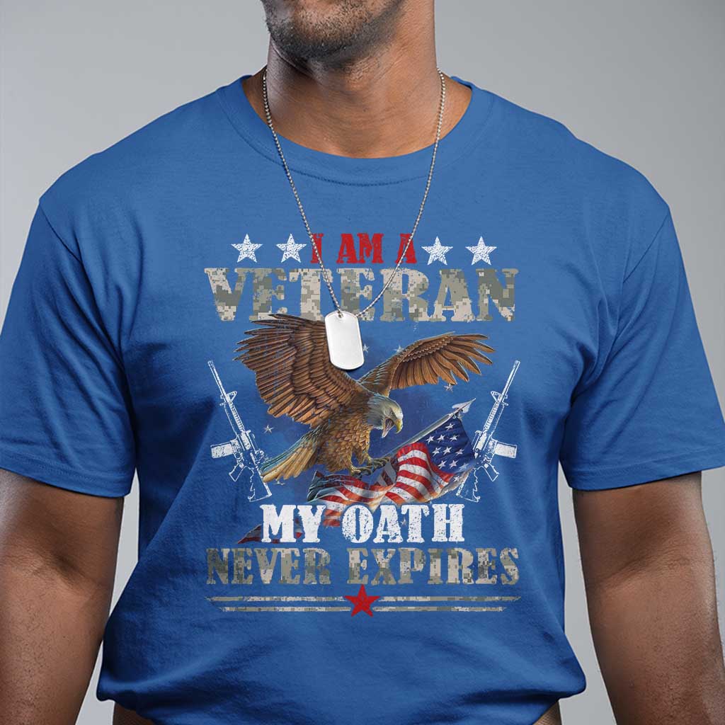 I Am A Veteran My Oath Never Expires T Shirt Veteran Day Eagle American Flag TS11 Royal Blue Print Your Wear