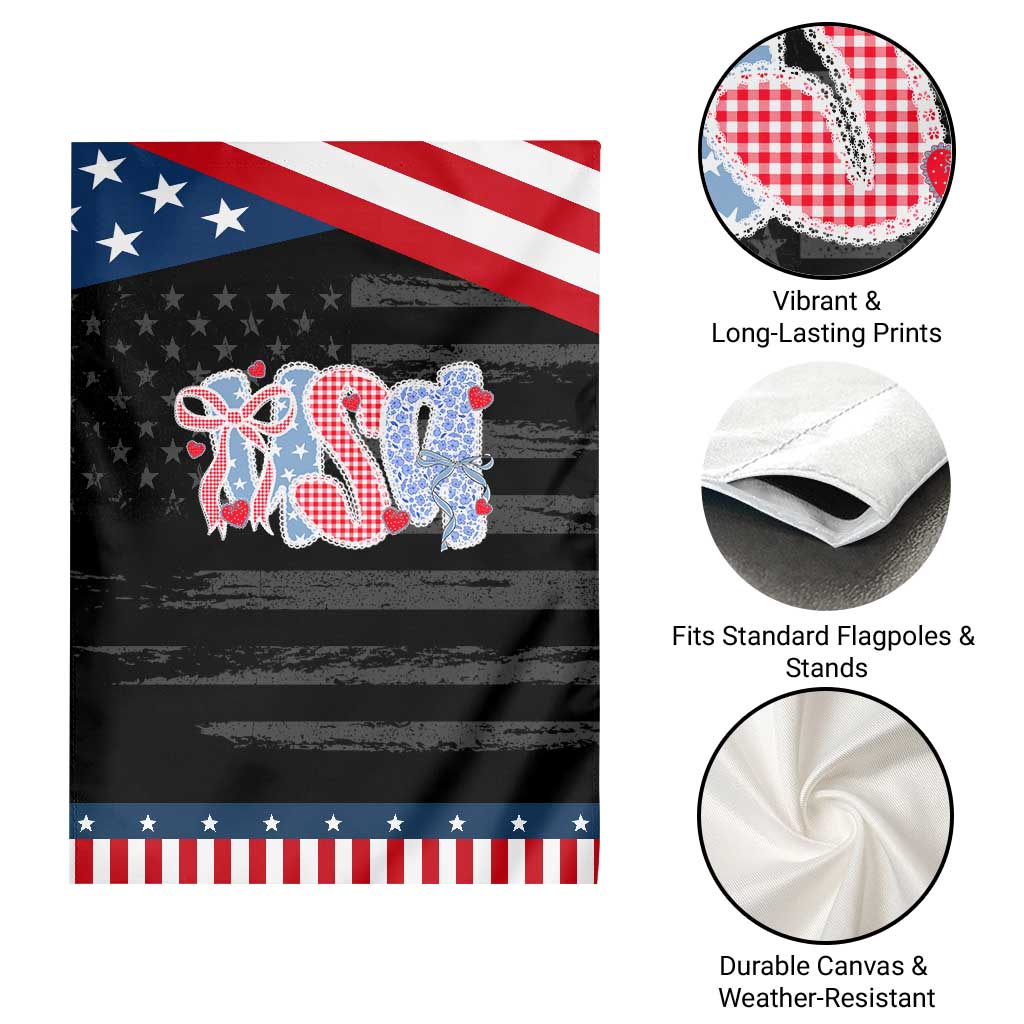Funny USA Patriotic 4th of July Coquette Bow Garden Flag TS11 Print Your Wear