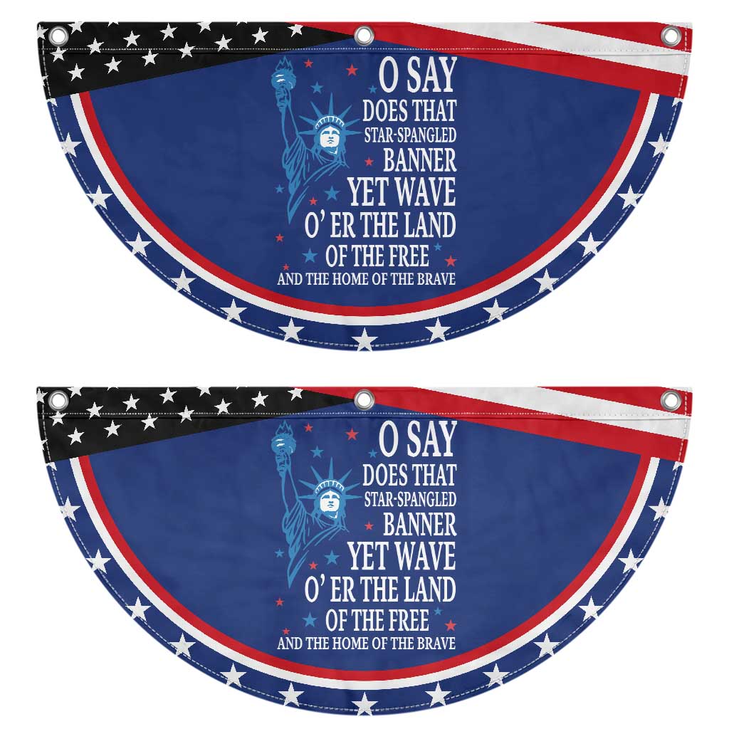 O Say Does That Star Spangled Banner Patriotic Fan Flag American National Anthem Statue of Liberty