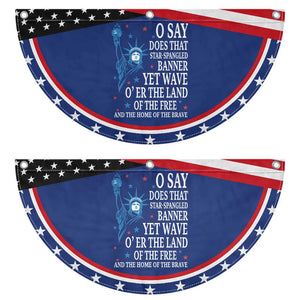 O Say Does That Star Spangled Banner Patriotic Fan Flag American National Anthem Statue of Liberty