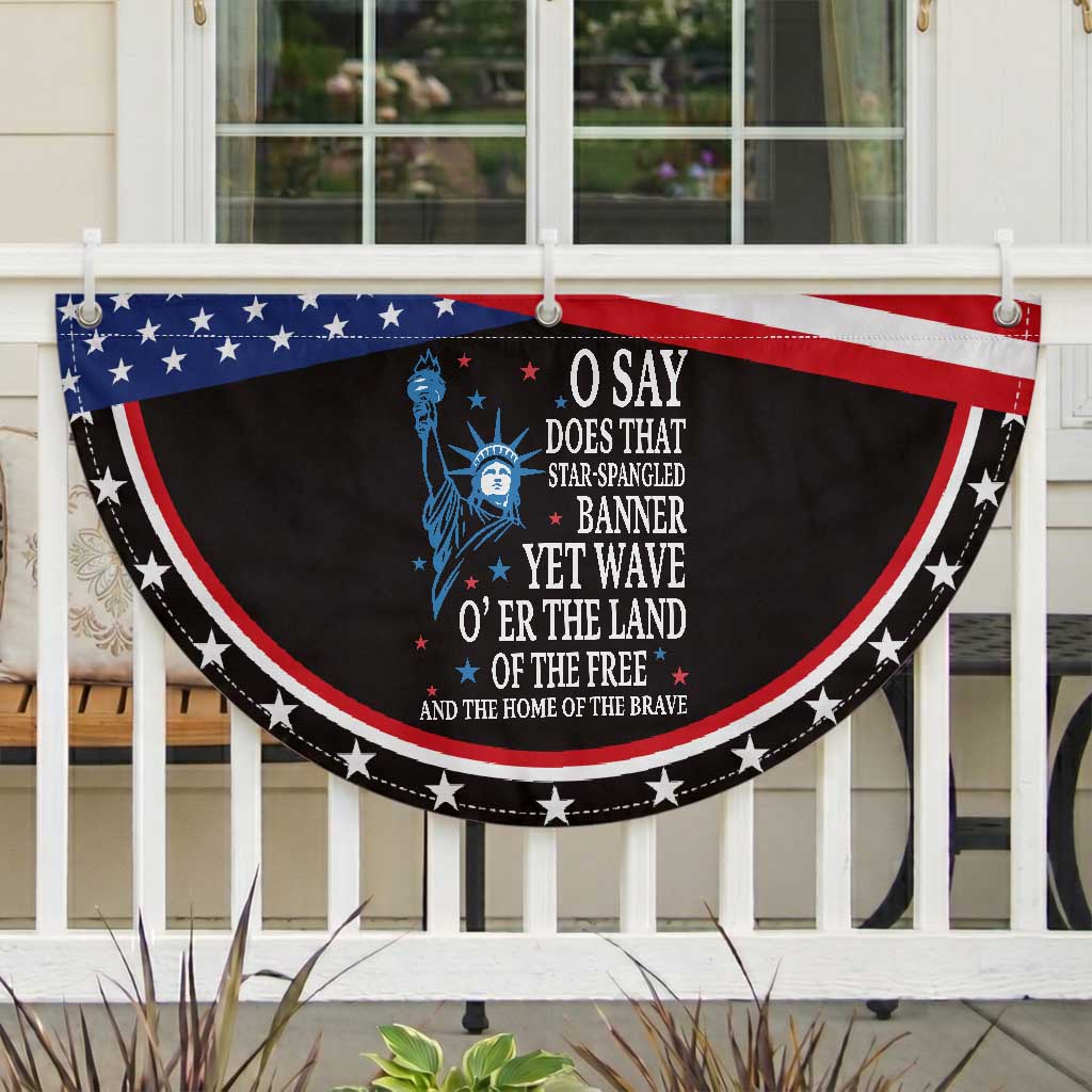 O Say Does That Star Spangled Banner Patriotic Fan Flag American National Anthem Statue of Liberty