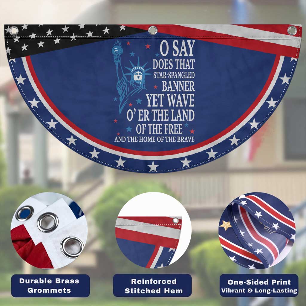 O Say Does That Star Spangled Banner Patriotic Fan Flag American National Anthem Statue of Liberty