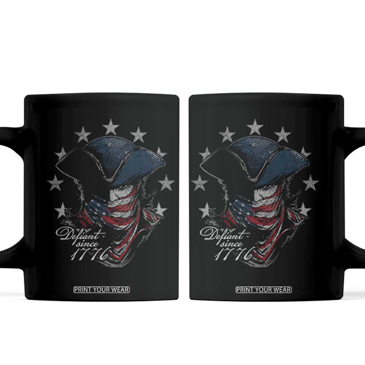 Funny Defiant Since 1776 Coffee Mug Minutemen American Revolution TS11 Black Print Your Wear