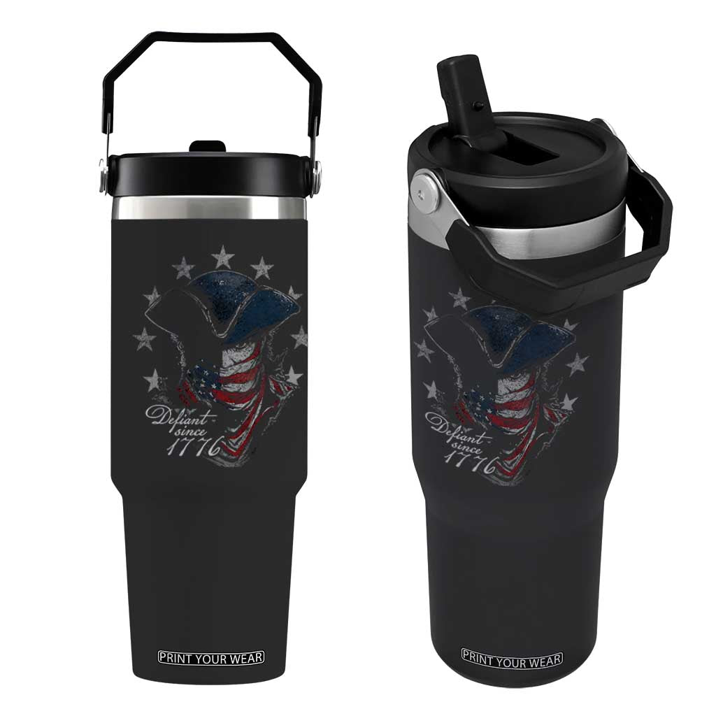 Funny Defiant Since 1776 Flip Straw Tumbler Minutemen American Revolution TS11 One Size: 30 oz Black Print Your Wear