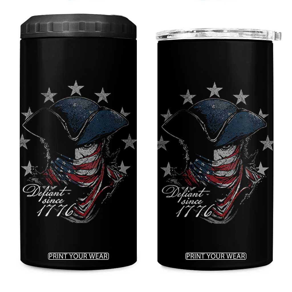Funny Defiant Since 1776 4 in 1 Can Cooler Tumbler Minutemen American Revolution TS11 One Size: 16 oz Black Print Your Wear