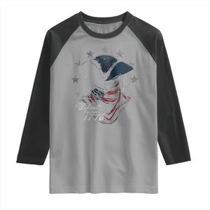 Funny Defiant Since 1776 Raglan Shirt Minutemen American Revolution TS11 Sport Gray Black Print Your Wear