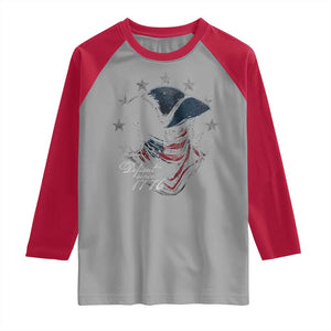 Funny Defiant Since 1776 Raglan Shirt Minutemen American Revolution TS11 Sport Gray Red Print Your Wear