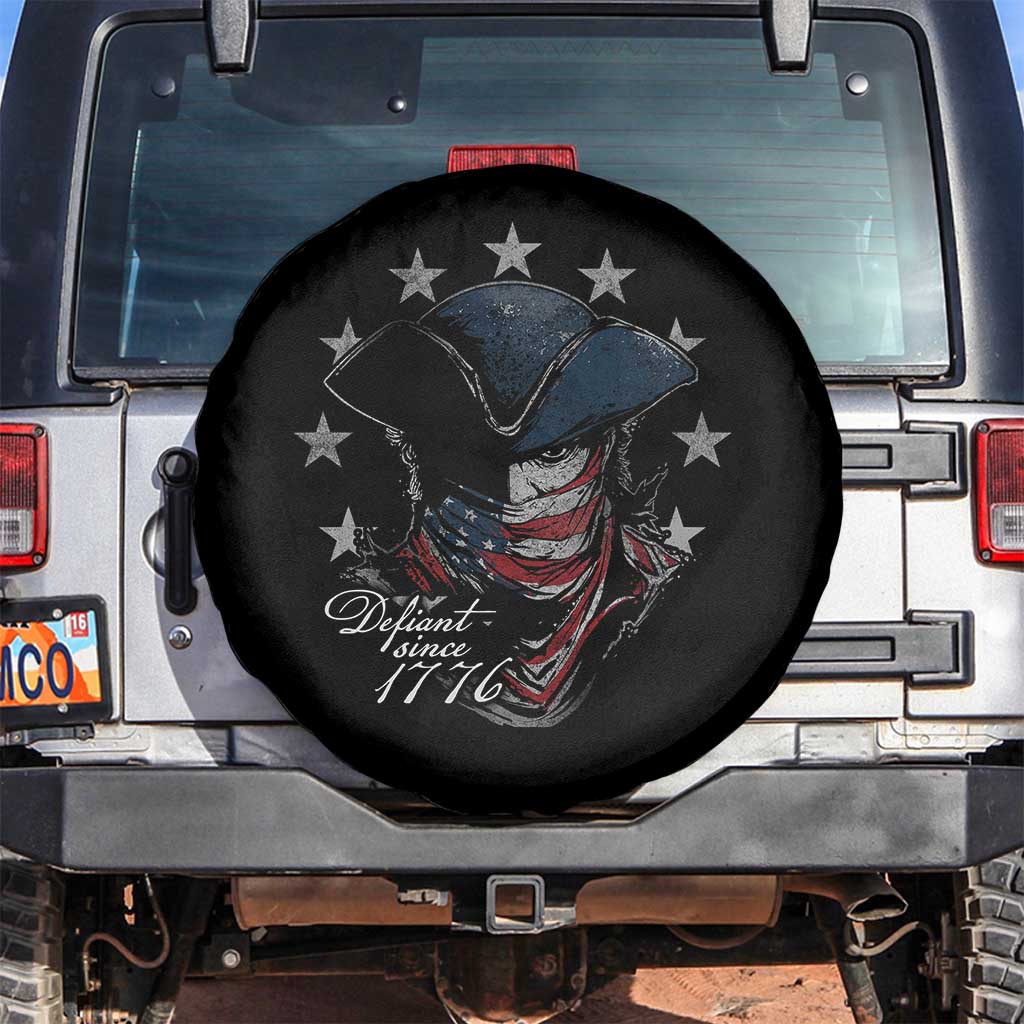 Funny Defiant Since 1776 Spare Tire Cover Minutemen American Revolution TS11 No hole Black Print Your Wear