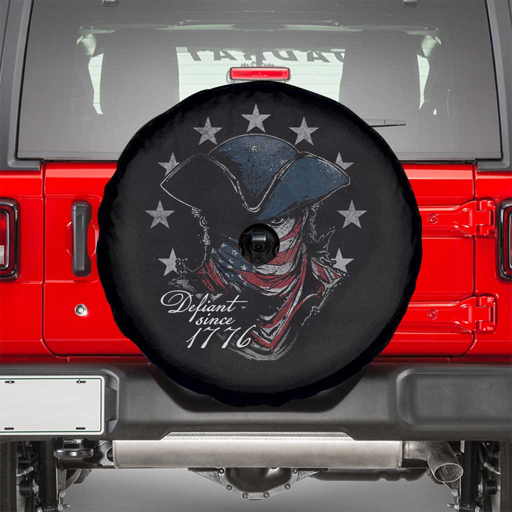 Funny Defiant Since 1776 Spare Tire Cover Minutemen American Revolution TS11 Black Print Your Wear