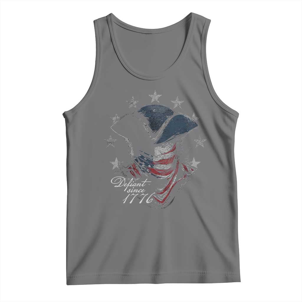 Funny Defiant Since 1776 Tank Top Minutemen American Revolution TS11 Black Heather Print Your Wear