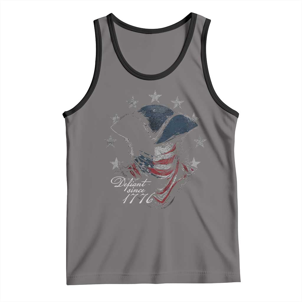 Funny Defiant Since 1776 Tank Top Minutemen American Revolution TS11 Deep Heather Black Print Your Wear