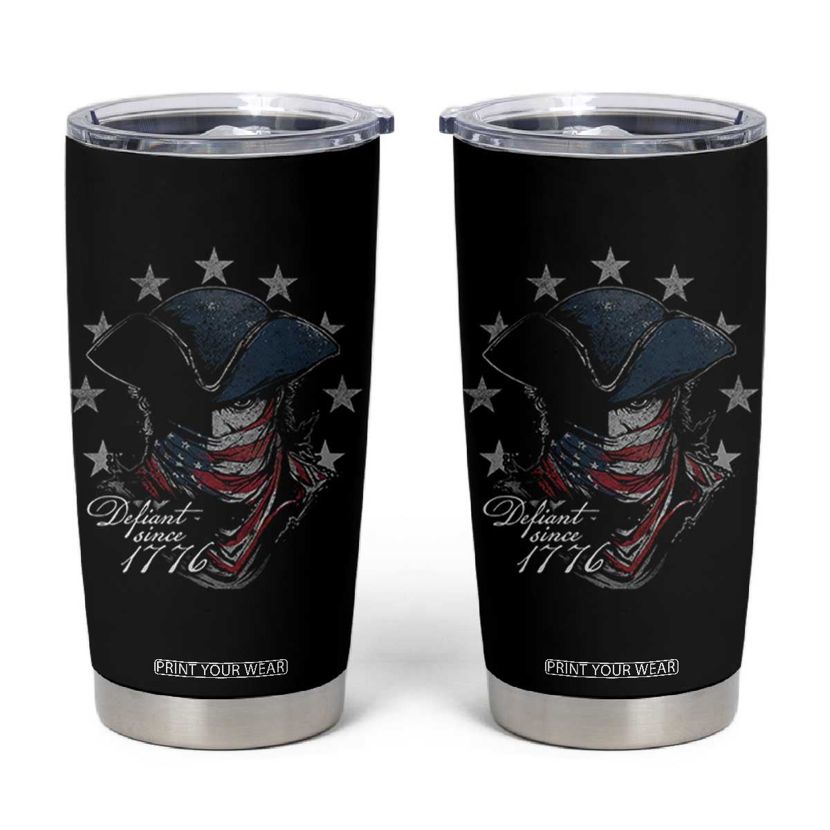 Funny Defiant Since 1776 Tumbler Cup Minutemen American Revolution TS11 Black Print Your Wear