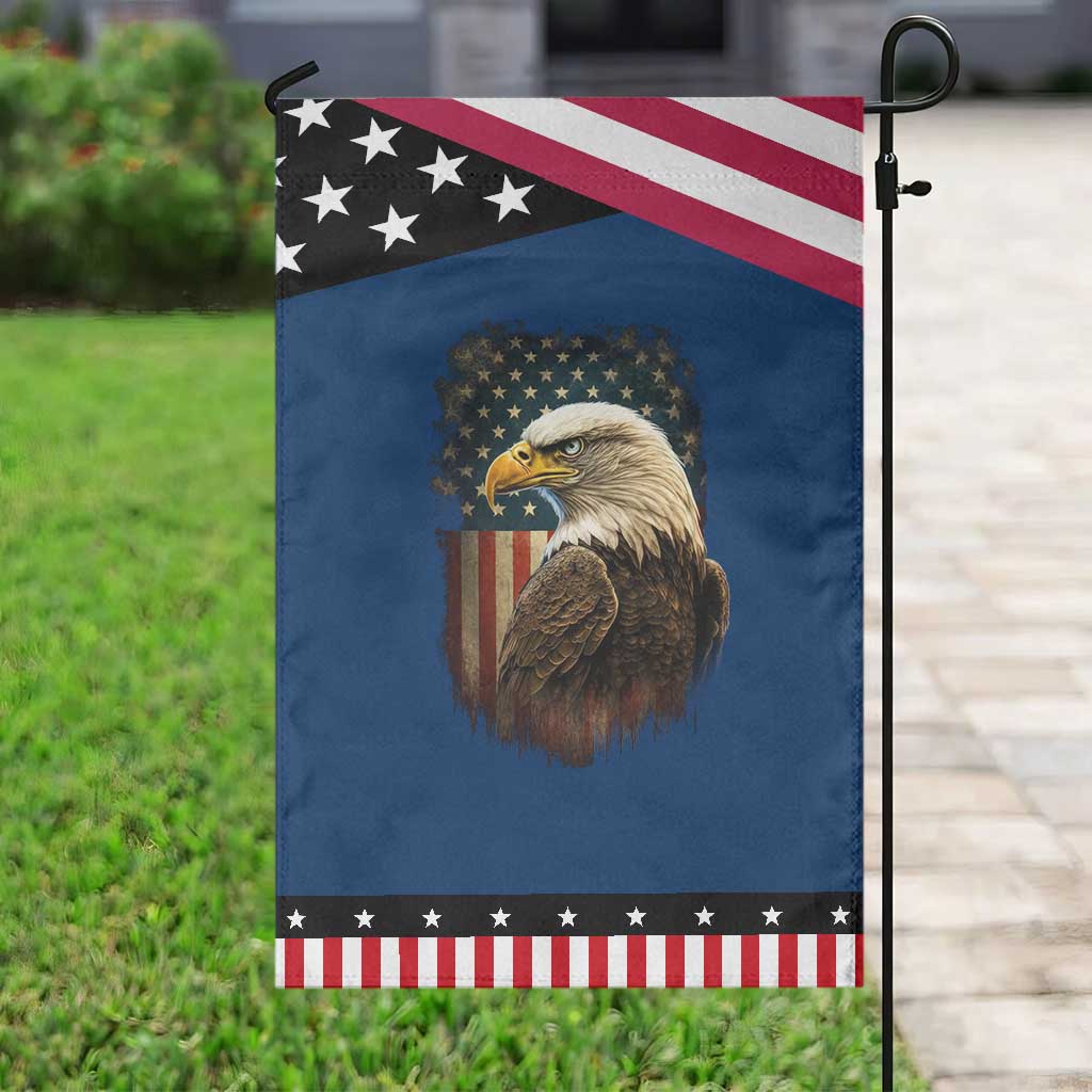 Funny American Flag Bald Eagle Patriotic 4th of July Patriotic Garden Flag TS11 Classic Blue Black Print Your Wear
