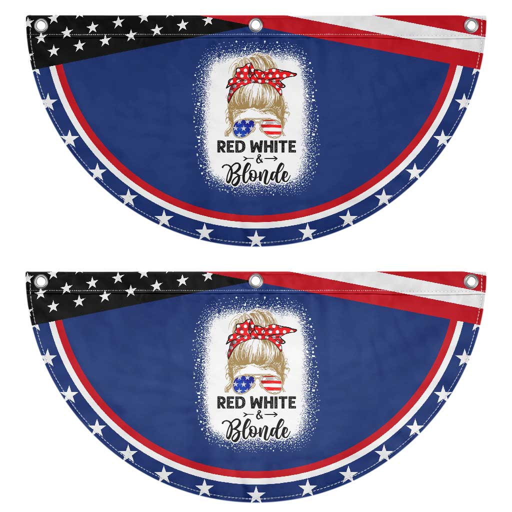 Funny 4th Of July Red White And Blonde Patriotic Fan Flag Messy Bun Girl American Flag Sunglasses TS11 2pcs pack Classic Navy Print Your Wear