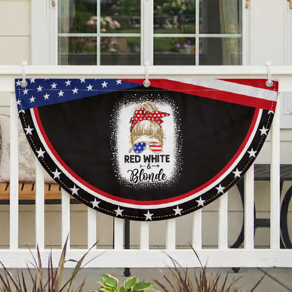 Funny 4th Of July Red White And Blonde Patriotic Fan Flag Messy Bun Girl American Flag Sunglasses TS11 2pcs pack Classic Black Print Your Wear