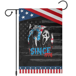 Funny Killing It Since 1776 Garden Flag Horror Movie 4th Of July USA Ghost TS11 Distressed Black Blue Print Your Wear