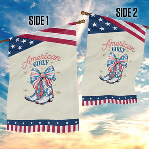 Funny 4th Of July Country Cowgirl Garden Flag American Girly Western Cowboy Boots TS11 Print Your Wear