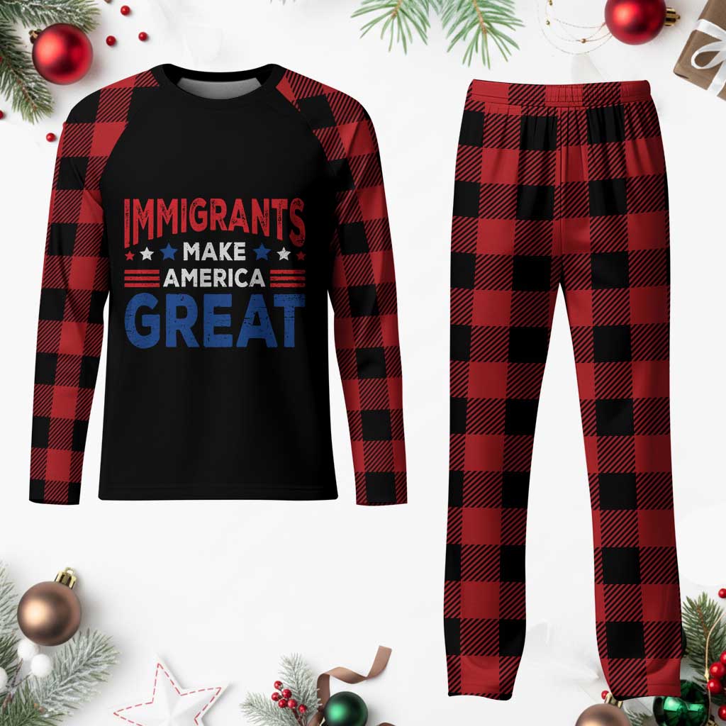 Funny Immigrants Make America Great Plaid Pajama Set Stars Stripes TS11 Buffalo Plaid Print Your Wear