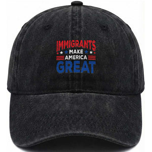 Funny Immigrants Make America Great Washed Cotton Baseball Cap Stars Stripes TS11 Print Your Wear
