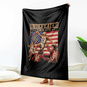 4th of July Basketball Undefeated Since 1776 Throw Blanket Funny Founding Fathers