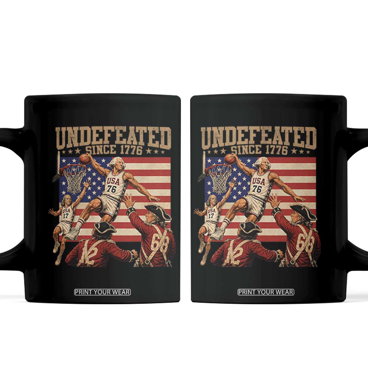 4th of July Basketball Undefeated Since 1776 Coffee Mug Funny Founding Fathers