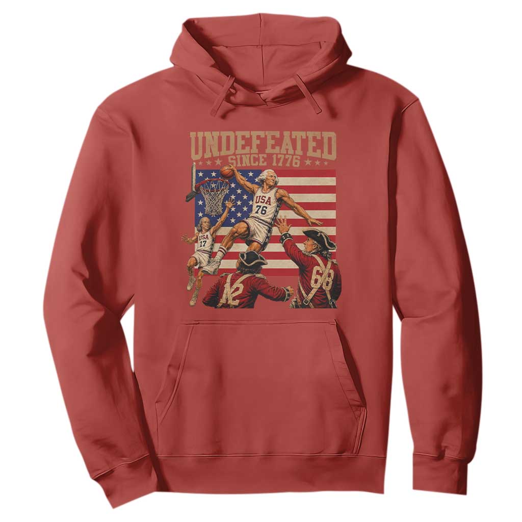 4th of July Basketball Undefeated Since 1776 Hoodie Funny Founding Fathers