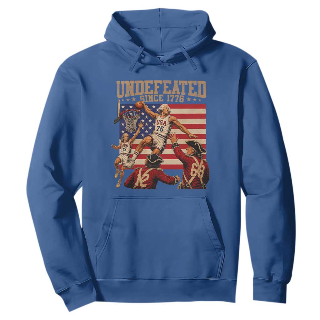 4th of July Basketball Undefeated Since 1776 Hoodie Funny Founding Fathers