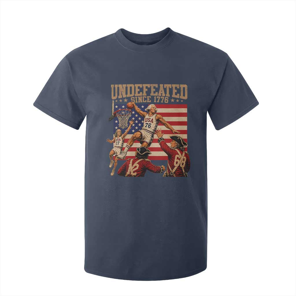 4th of July Basketball Undefeated Since 1776 T Shirt For Kid Funny Founding Fathers
