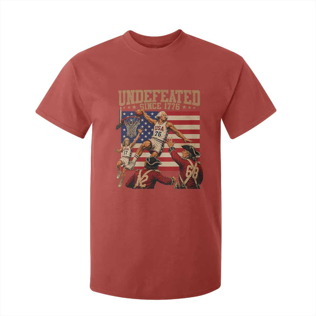 4th of July Basketball Undefeated Since 1776 T Shirt For Kid Funny Founding Fathers