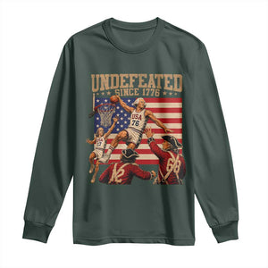 4th of July Basketball Undefeated Since 1776 Long Sleeve Shirt Funny Founding Fathers