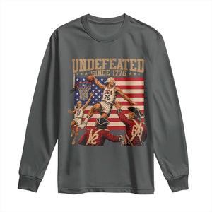 4th of July Basketball Undefeated Since 1776 Long Sleeve Shirt Funny Founding Fathers