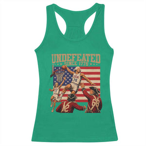 4th of July Basketball Undefeated Since 1776 Racerback Tank Top Funny Founding Fathers
