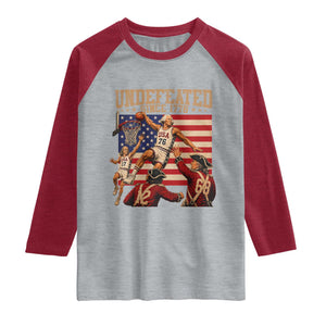 4th of July Basketball Undefeated Since 1776 Raglan Shirt Funny Founding Fathers