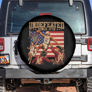 4th of July Basketball Undefeated Since 1776 Spare Tire Cover Funny Founding Fathers