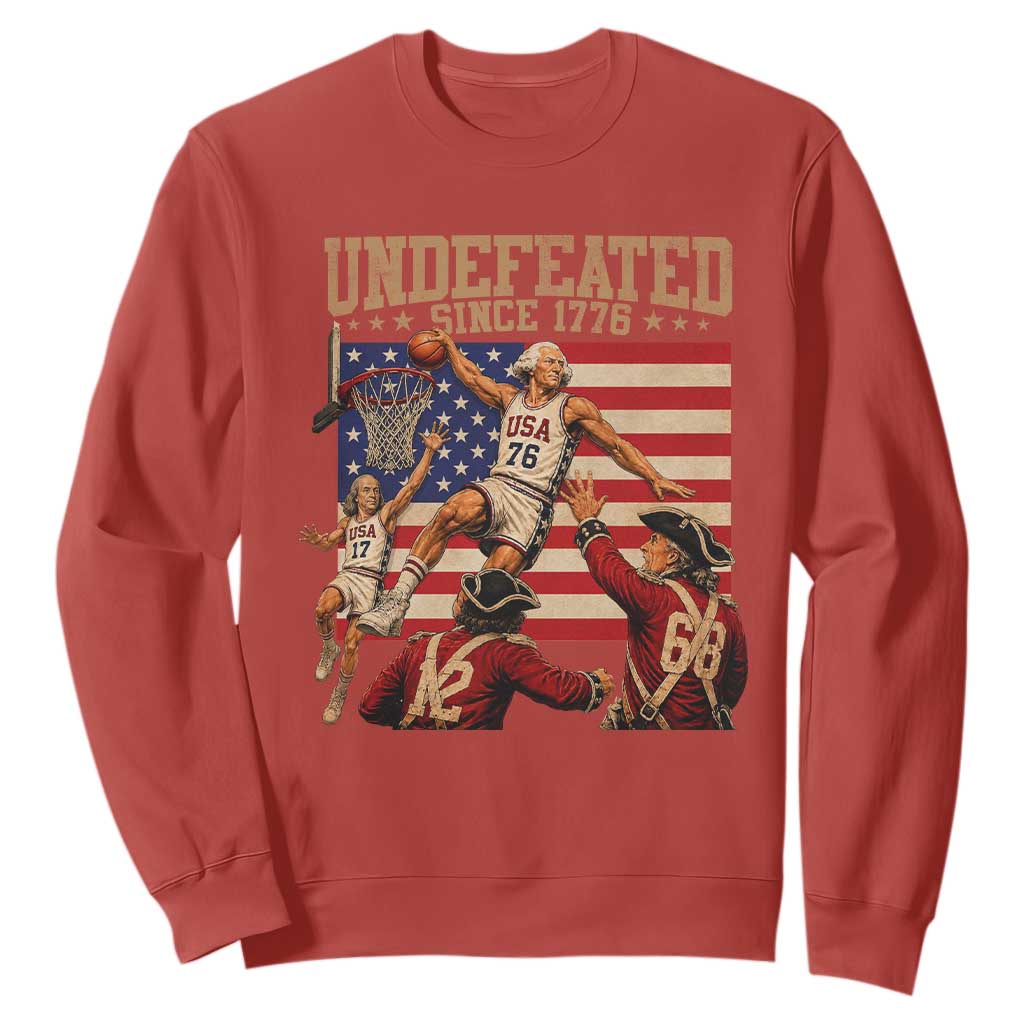 4th of July Basketball Undefeated Since 1776 Sweatshirt Funny Founding Fathers