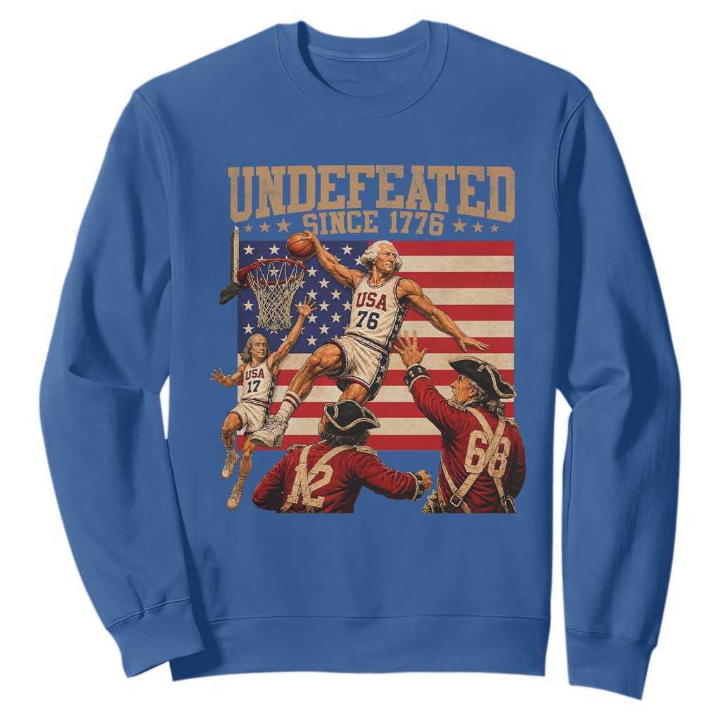 4th of July Basketball Undefeated Since 1776 Sweatshirt Funny Founding Fathers