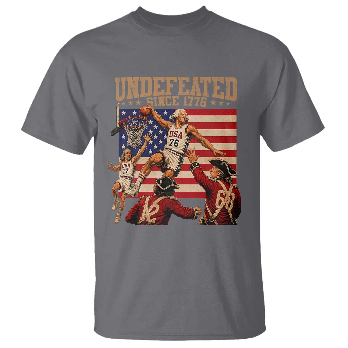 4th of July Basketball Undefeated Since 1776 T Shirt Funny Founding Fathers